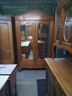 antieke mahonie linnenkast spiegeldeuren sierkuif 325,00, Ophalen of Verzenden