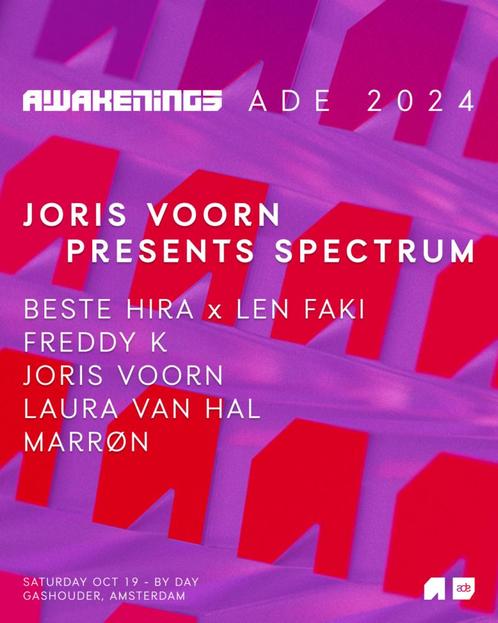 4x Awakenings | Joris Voorn Presents Spectrum | ADE 2024, Tickets en Kaartjes, Evenementen en Festivals, Drie personen of meer