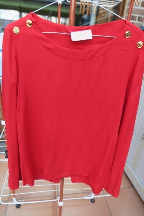 Blouse rood zijde Kaos jeans mt 40 (it44), Kleding | Dames, Blouses en Tunieken, Zo goed als nieuw, Maat 38/40 (M), Rood, Ophalen of Verzenden