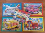 4 puzzels over voertuigen van elk 6 stukken, Ophalen of Verzenden, Minder dan 10 stukjes, Zo goed als nieuw, 2 tot 4 jaar