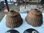 2 x rieten lampenkapjes, Huis en Inrichting, Lampen | Lampenkappen, Ophalen, Zo goed als nieuw, Rechthoekig, 50 cm of meer