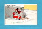 Leuke oude Pauli Ebner kerstkaart M420 -kinderen/biggetjes, Verzenden, Voor 1920, Gelopen, Kinderen