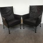 2 Montis Charly design fauteuils modern bruin leer, Huis en Inrichting, Ophalen, Gebruikt, Nvt, Nvt