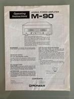 Pioneer M90 versterker gebruiksaanwijzing Urushi manual, Stereo, Gebruikt, Minder dan 60 watt, Ophalen of Verzenden