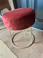 Fluwelen krukje met gouden poten - Perfecte staat!, Ophalen, Minder dan 50 cm, Rond, Zo goed als nieuw