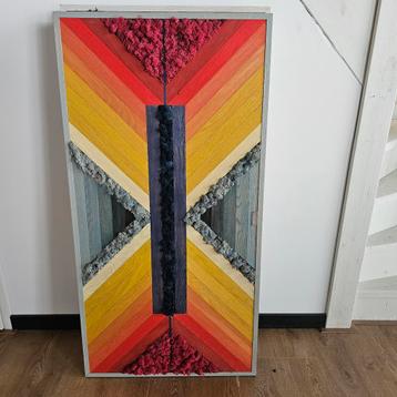 Hout design schilderijen met mos beschikbaar voor biedingen