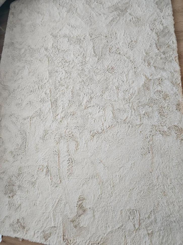 Zachte nepbont vloerkleden -  Zand/beige - 160x230cm, Huis en Inrichting, Stoffering | Tapijten en Kleden, Zo goed als nieuw, 150 tot 200 cm