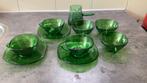 Vereco Frans Vintage Groen Koffie/Theeglas Set, Antiek en Kunst, Antiek | Glas en Kristal, Ophalen of Verzenden