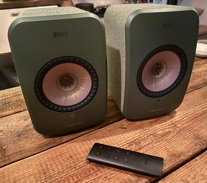 KEF LSX Groen - actieve luidsprekers, Audio, Tv en Foto, Luidsprekers, Zo goed als nieuw, Front, Rear of Stereo speakers, 60 tot 120 watt