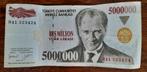 Oude Turkse Lira 5000000, Los biljet, Ophalen of Verzenden, Overige landen