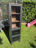 Vitrinekast Metaal/Hout - 141x40x30cm, Ophalen, Minder dan 50 cm, 100 tot 150 cm, Zo goed als nieuw