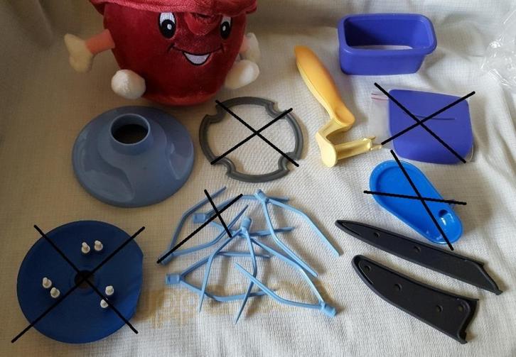 Tup. onderd 4: wat losse onderdelen recente(re) bakartikelen, Huis en Inrichting, Keuken | Tupperware, Zo goed als nieuw, Overige typen