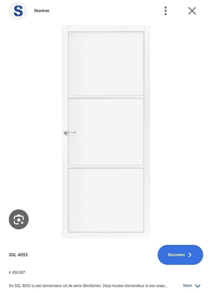 nieuwe skantrae SSL 4053  93 x 231.5 stomp, Ophalen, 80 tot 100 cm, 215 cm of meer, Binnendeur