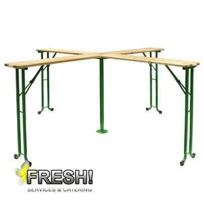 biertafel kruistafel te huur 20 personen bij Fresh!, Hobby en Vrije tijd, Feestartikelen | Verhuur, Zo goed als nieuw, Verjaardag