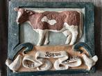 Oude sier gevelsteen boerderij boer kip, Antiek en Kunst, Ophalen of Verzenden