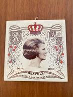 Tegeltje Kroning Beatrix 1980, Antiek en Kunst, Ophalen of Verzenden