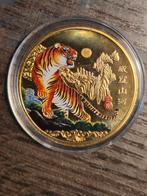Goudkleurig Tijger Munt - Chinees Zodiac, Ophalen of Verzenden