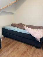1 persoons boxspring, antraciet, Ophalen, 90 cm, Eenpersoons, Zo goed als nieuw