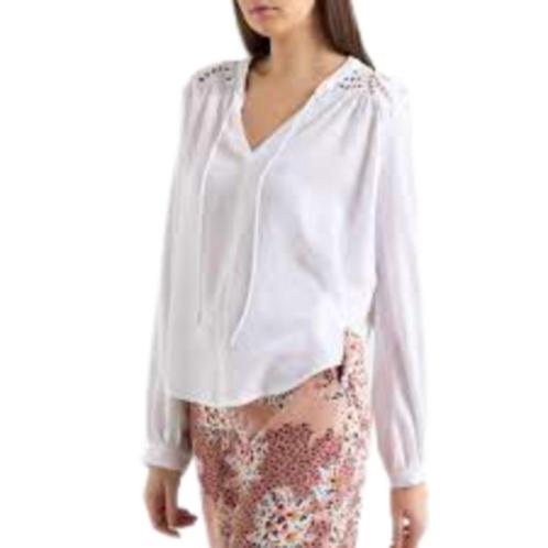 Nieuwe Suncoo Paris topje, blousetop, wit, Mt. S, Kleding | Dames, Tops, Nieuw, Maat 36 (S), Wit, Lange mouw, Verzenden
