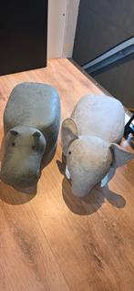 Leuke dierenkrukjes - Hippo & Olifant, Huis en Inrichting, Stof, Gebruikt, 50 tot 75 cm, Ophalen of Verzenden
