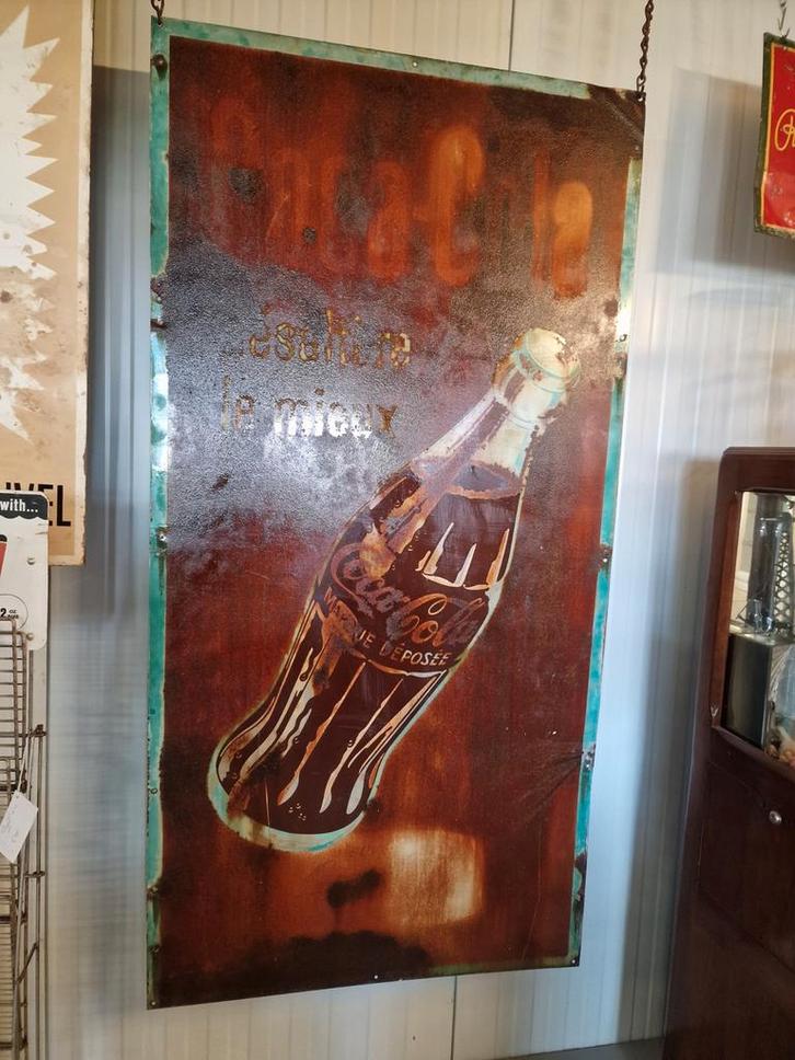 Coca-Cola emaille xxxl reclamebord, Verzamelen, Merken en Reclamevoorwerpen, Gebruikt, Reclamebord, Ophalen