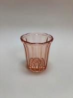 Vintage roze kristalglas lepelvaasje in zeer goede staat, Antiek en Kunst, Antiek | Glas en Kristal, Ophalen of Verzenden