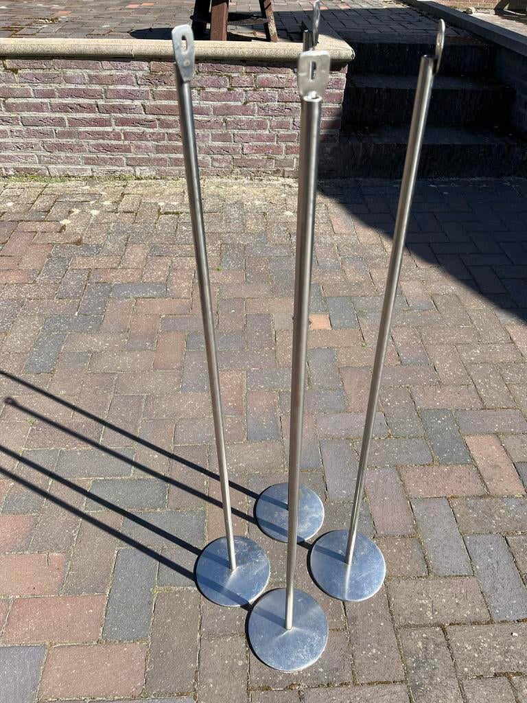 RVS Luidsprekerstandaards - 1 meter hoog, zware kwaliteit, Overige typen, Zo goed als nieuw, 120 watt of meer, Ophalen