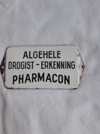 emaille bord bordje drogist orgineel 50 tiger jaren, Ophalen of Verzenden