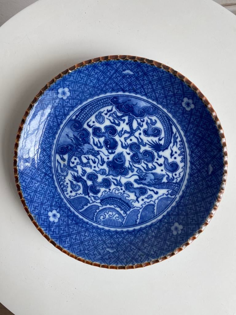 Antiek Japans Izegara Transfer Ware Schaaltje, ca. 1900, Ophalen of Verzenden