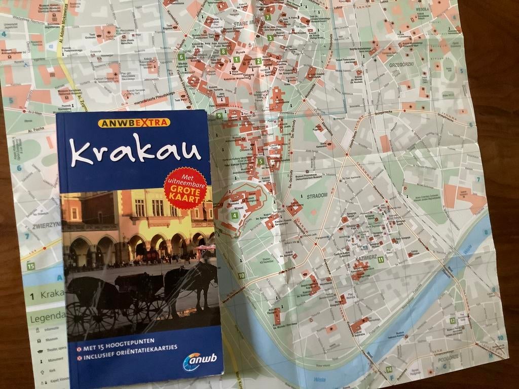 Krakau Polen ANWB reisgids + kaart, Europa, Ophalen of Verzenden, Zo goed als nieuw, Reisgids of -boek