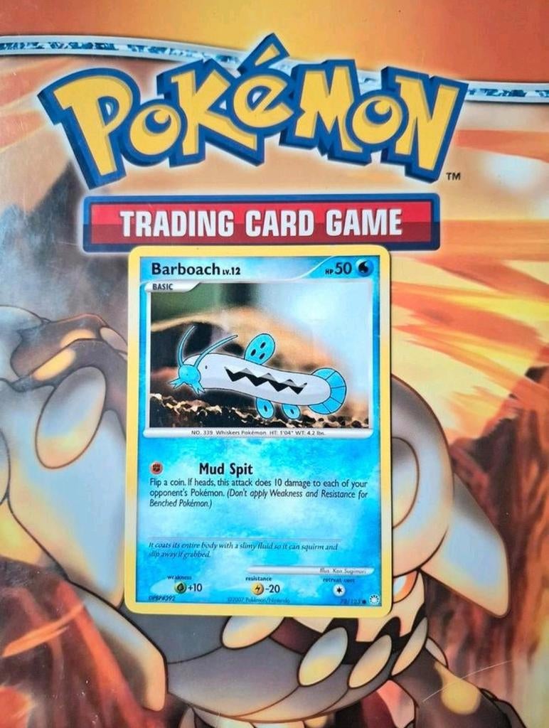 Barboach 72/123 Diamond&Pearl Mysterious treasures pokemon, Ophalen of Verzenden, Zo goed als nieuw, Losse kaart