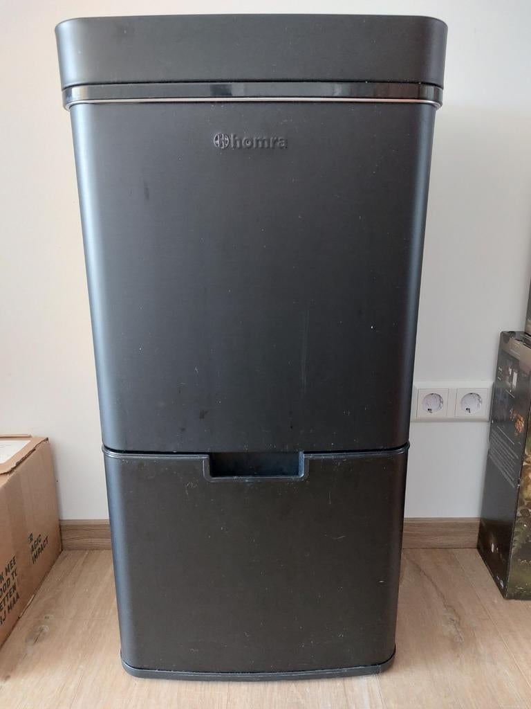 Homra afvalbak 3in1 met automatische deksel 60L, Huis en Inrichting, Ophalen, Kunststof, Gebruikt, 40 liter of meer