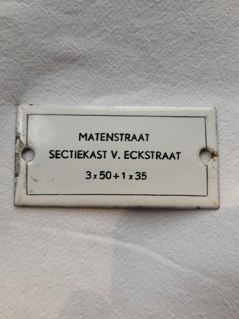 emaille bord bordje elektro kast, Ophalen of Verzenden