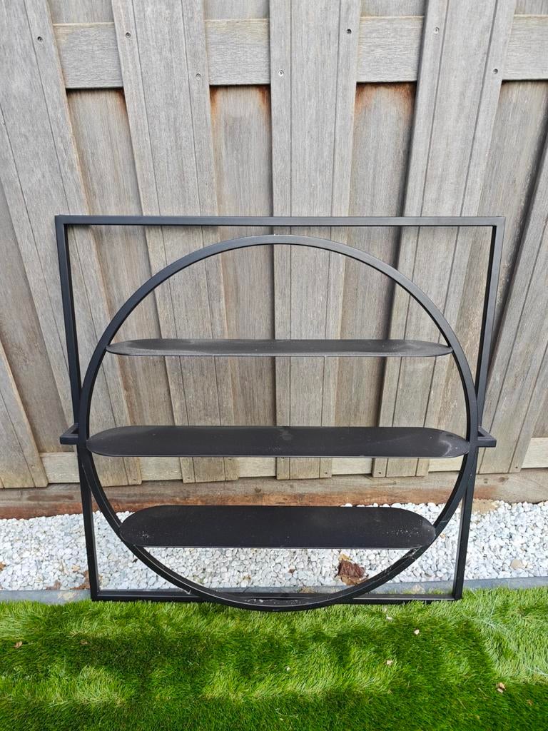 Bolia wandrek / wandhanger met 3 planken - Zwart metaal, Ophalen, Zo goed als nieuw