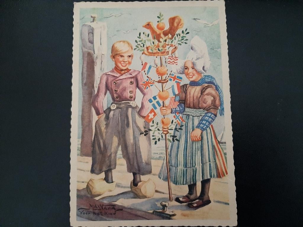 Palmpasen, Volendam, voor het kind, gelopen, jaren '60., Verzenden, 1960 tot 1980, Gelopen, Klederdracht