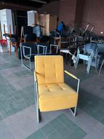 OKERGELE FAUTEUIL MET METALEN FRAME, Ophalen, Gebruikt, Minder dan 75 cm, Stof