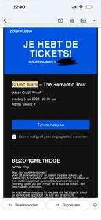 Bruno Mars 5 juli - staanplaats 1 ticket, Tickets en Kaartjes, Eén persoon, Juli