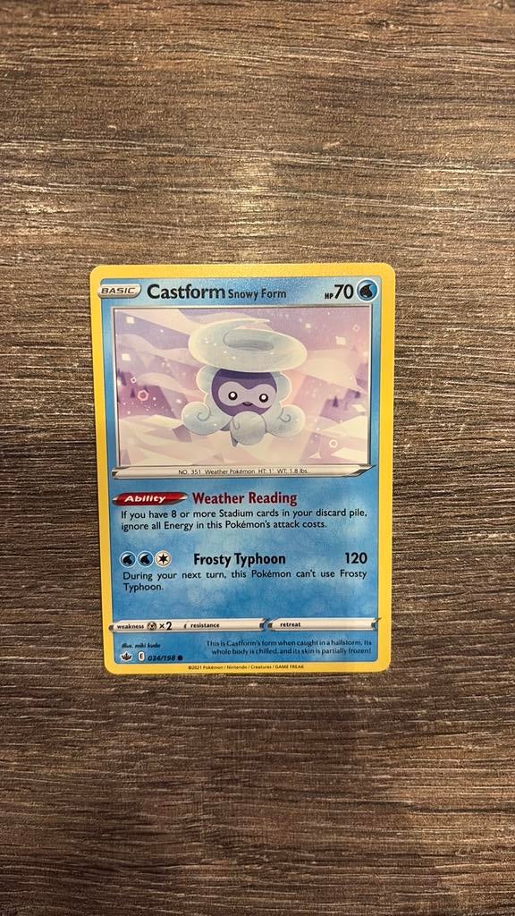 CRE Castform Snowy Form 034/198, Ophalen of Verzenden, Zo goed als nieuw
