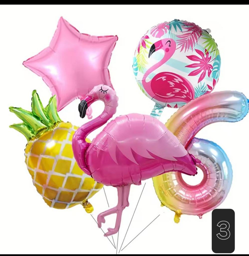 Flamingo Ananas Folieballonnen Set - Verjaardag Decoratie, Ophalen, Nieuw, Versiering, Verjaardag