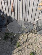 Zware gietijzeren tuinset met 4 stoelen en kussens, Tuin en Terras, Tuinsets en Loungesets, Ophalen