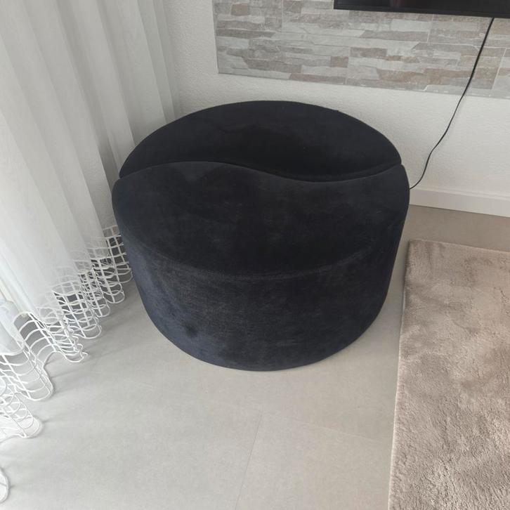 Fluwelen Poef/Hocker 90 cm - Splitsbaar in 2 Stukken, Huis en Inrichting, Banken | Voetenbanken en Poefen, Gebruikt, 75 tot 100 cm