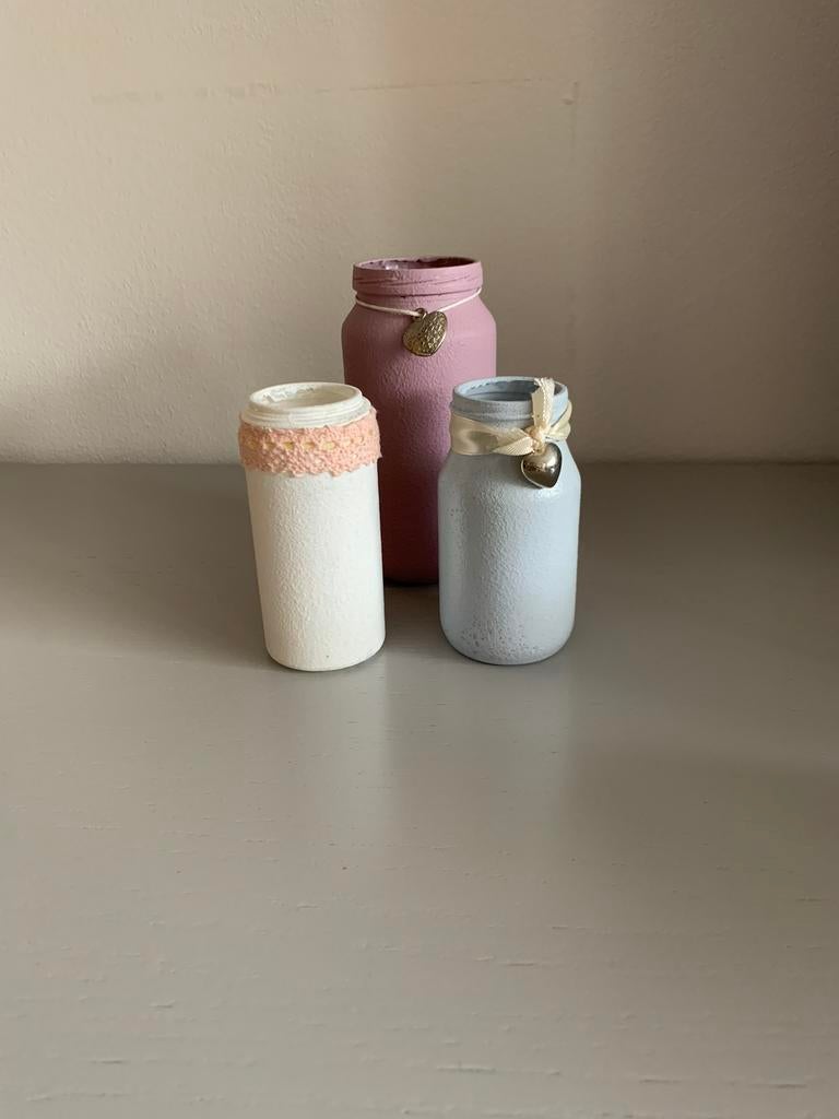 Set van 3 kleine vaasjes, Ophalen of Verzenden, Zo goed als nieuw, Overige kleuren, Glas