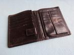 Bruine leren herenportemonnee met heel veel vakjes, Ophalen of Verzenden, Gebruikt, Bruin, Leer