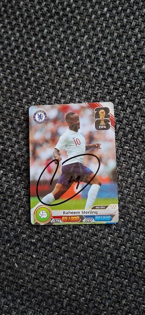 Trading card met handtekening; Raheem Sterling # Feyenoord, Ophalen of Verzenden, Nieuw, Feyenoord, Spelerskaart