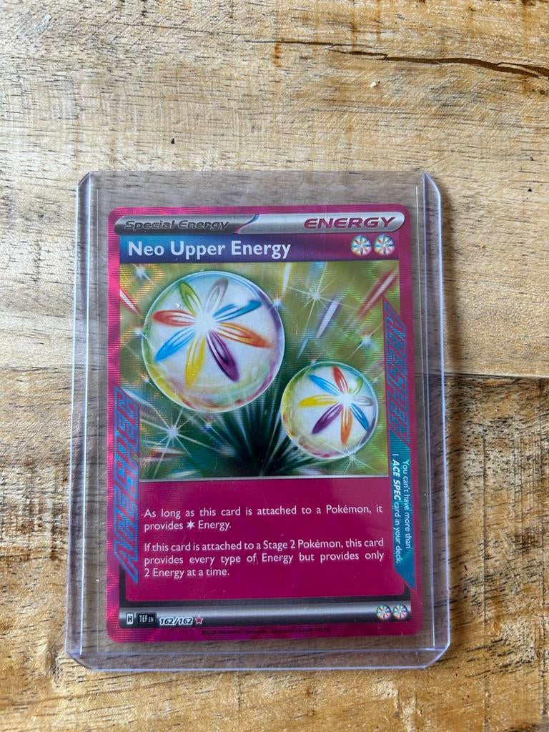 Pokémon TCG: Neo Upper Energy (Foil) 162/162, Ophalen of Verzenden, Zo goed als nieuw, Losse kaart, Foil
