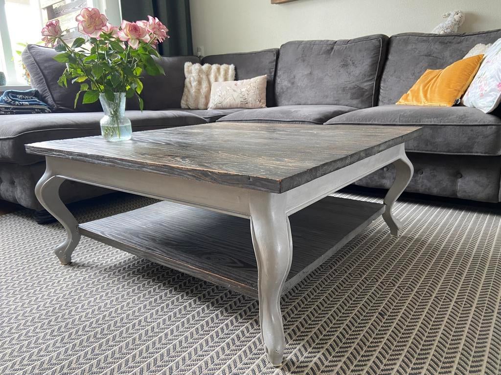 Landelijke salontafel 100 x 100, Ophalen, 100 tot 150 cm, 50 tot 100 cm, Minder dan 50 cm