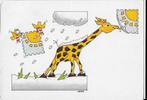 Bk39 ansichtkaart giraffen stichting kinderpostzegels, Ophalen of Verzenden, 1980 tot heden, Ongelopen