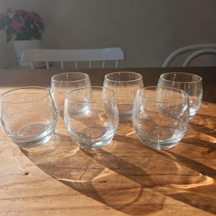 6 dessertglaasjes/ waterglaasjes met dikke bodem, Huis en Inrichting, Keuken | Keukenbenodigdheden, Zo goed als nieuw, Ophalen of Verzenden