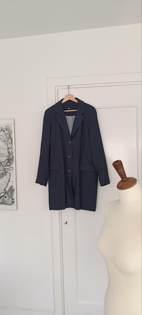 Lente jas uit Kopenhagen nieuw mt 40 Six Ames katoen linnen, Kleding | Dames, Ophalen of Verzenden, Nieuw, Maat 42/44 (L), Blauw