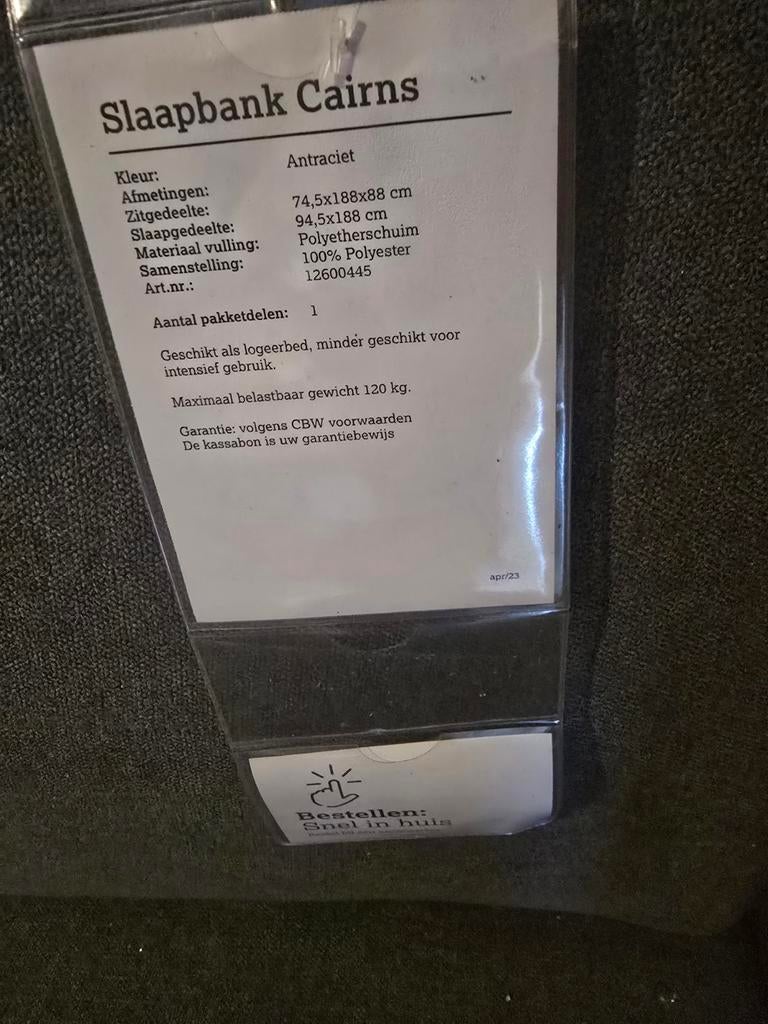Nieuwe slaapbank, Ophalen, Nieuw, Tweepersoons